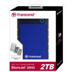TRANSCEND StoreJet 25H3 Rugged Portable Hard Drive Blue